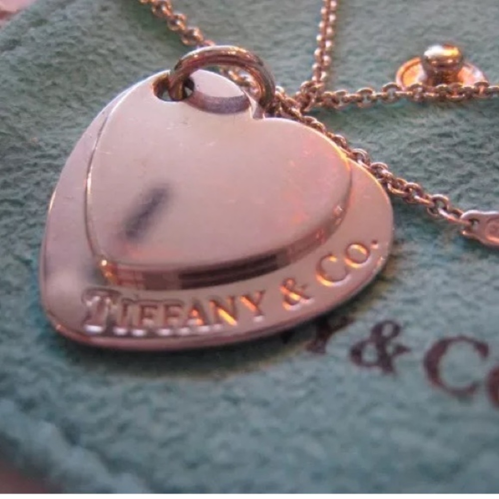 Tiffany Large Double Hearts Tag Necklace